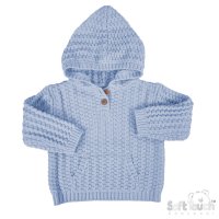 HD18-B: Blue Cable Knit Hoodie (6-24 Months)